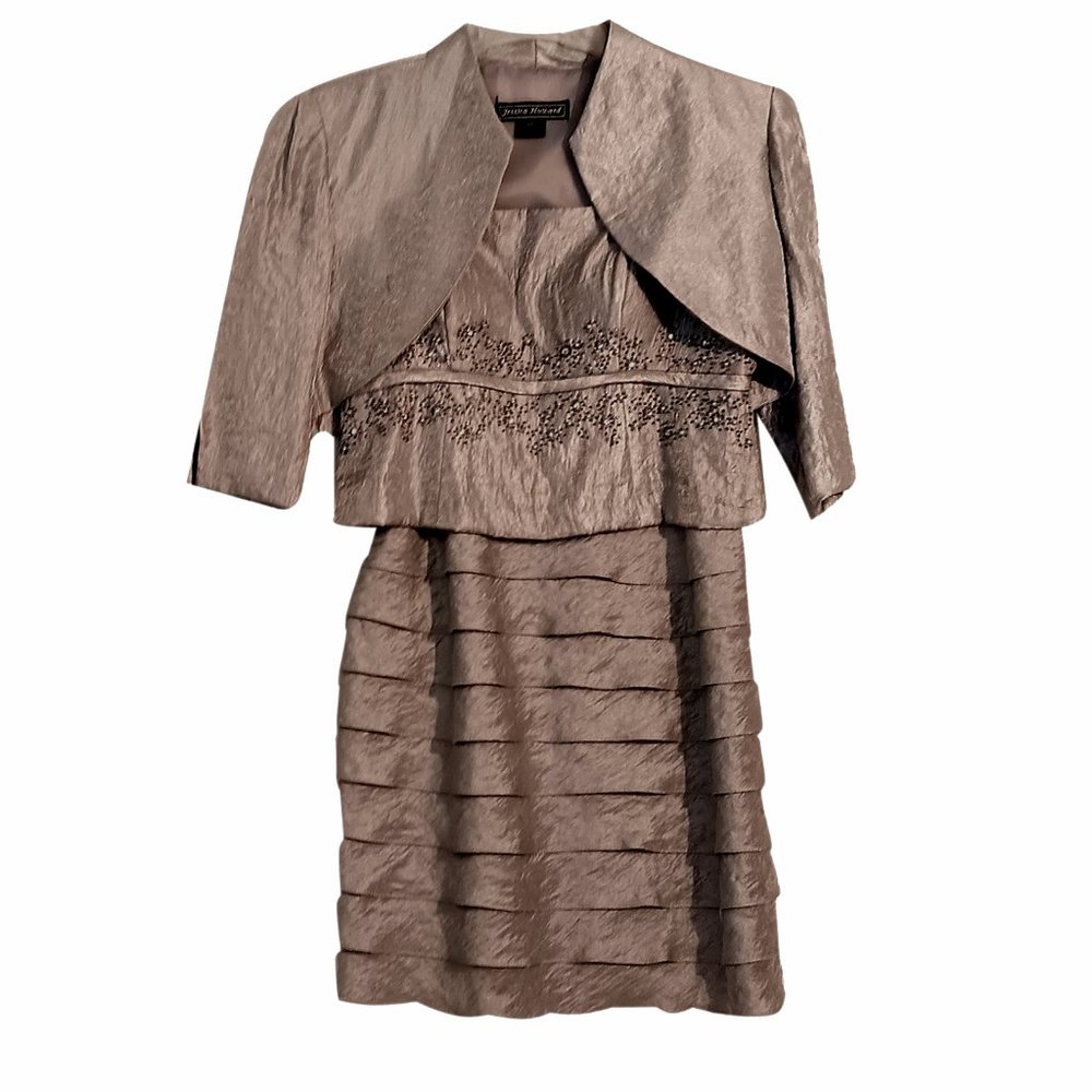 Jessica Howard Two Piece Gown Gray Color Size 6P